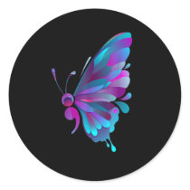Vintage Semicolon Butterfly Semi Colon Classic Round Sticker