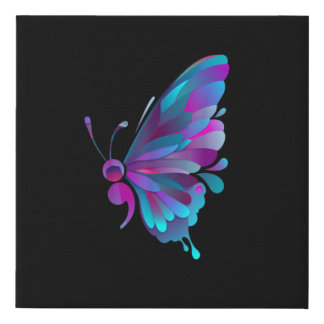 Vintage Semicolon Butterfly Semi Colon Faux Canvas Print