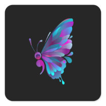 Vintage Semicolon Butterfly Semi Colon Square Sticker