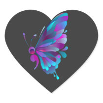 vintage semicolon butterfly semi colon tattoo T-Sh Heart Sticker