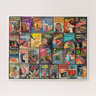 VINTAGE SENSATIONAL PAPERBACK COLLAGE JIGSAW PUZZLE