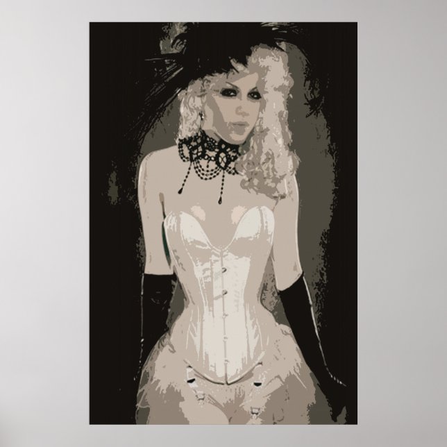 Vintage Sensual Corset Art Poster (Front)