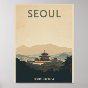 Vintage Seoul Travel Poster