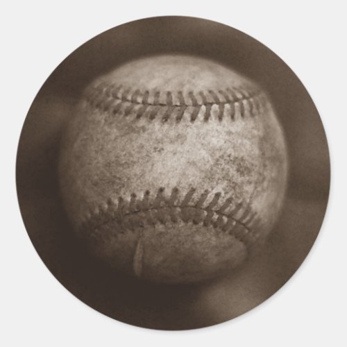 Vintage Sepia Baseball Classic Round Sticker
