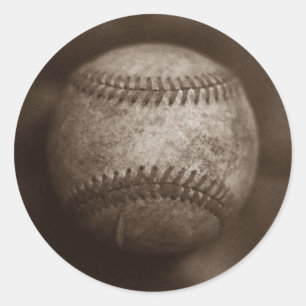 Vintage Sepia Baseball Classic Round Sticker