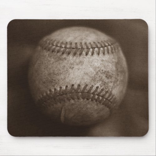 Vintage Sepia Baseball Mouse Pad