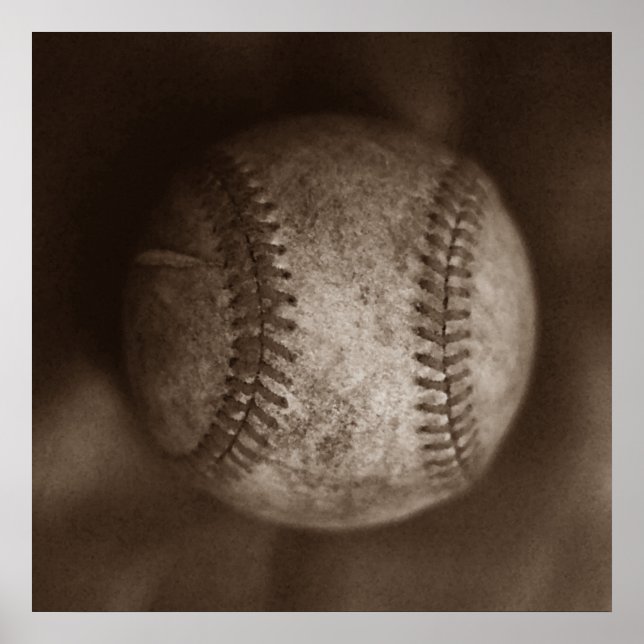 Vintage Sepia Baseball Poster (Front)