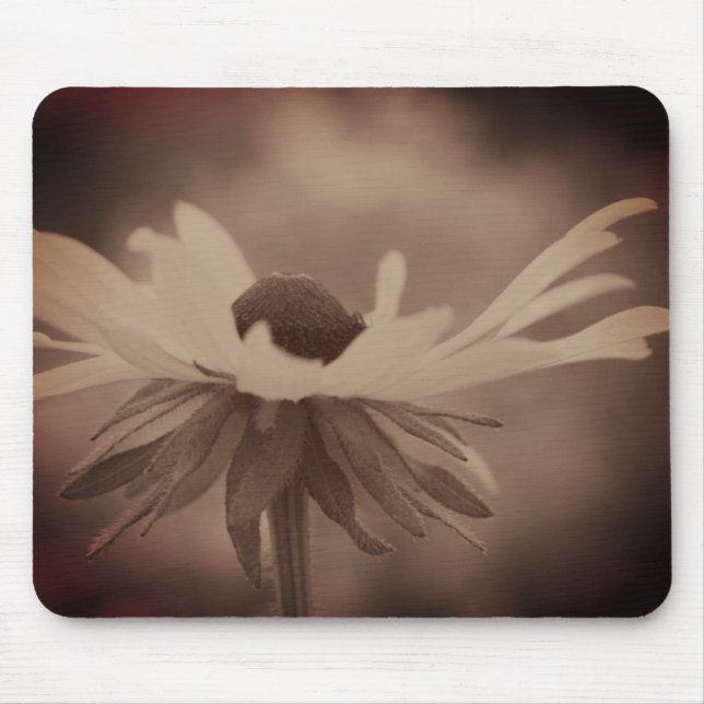 Vintage Sepia Black Eyed Susan Flower  Mouse Pad (Front)