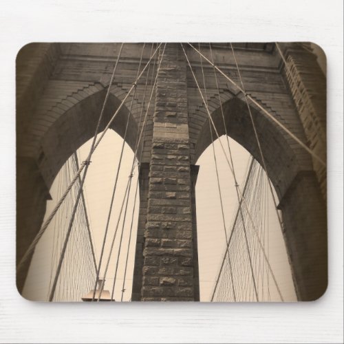 Vintage Sepia Brooklyn Bridge Mouse Pad