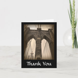 Vintage Sepia Brooklyn Bridge Thank You Card
