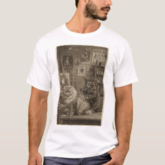 Vintage Sepia Cat Tattoo Artist – Funny Victorian T-Shirt