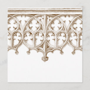 Vintage Sepia Cathedral Wedding Invitations