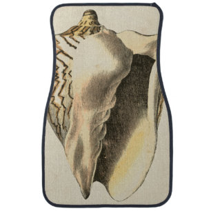 Vintage Sepia Conch Shell Car Floor Mat