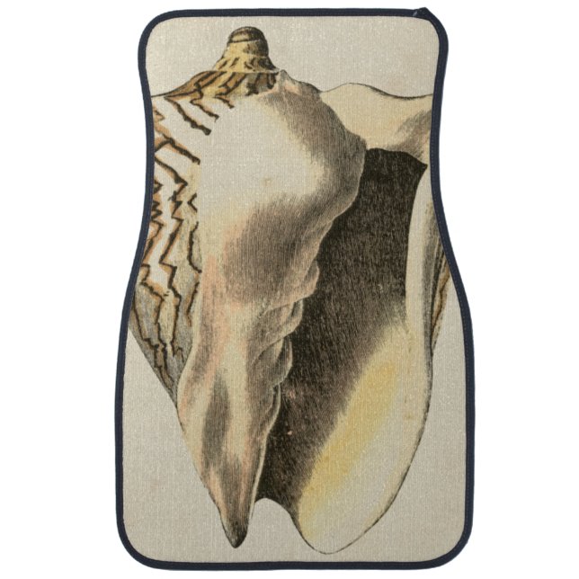 Vintage Sepia Conch Shell Car Floor Mat (Front)
