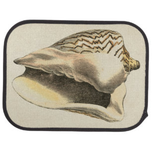 Vintage Sepia Conch Shell Car Mat