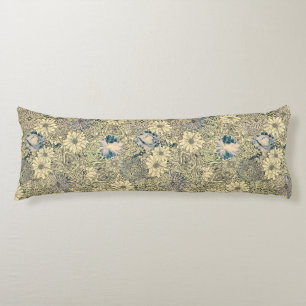 Vintage Sepia Floral Body Pillow