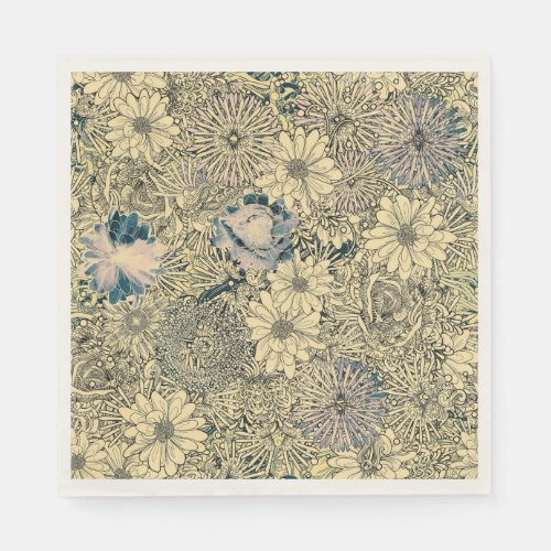 Vintage Sepia Floral Napkins