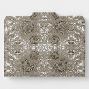 Vintage Sepia Floral Pattern Elegant Chrysanthem File Folder