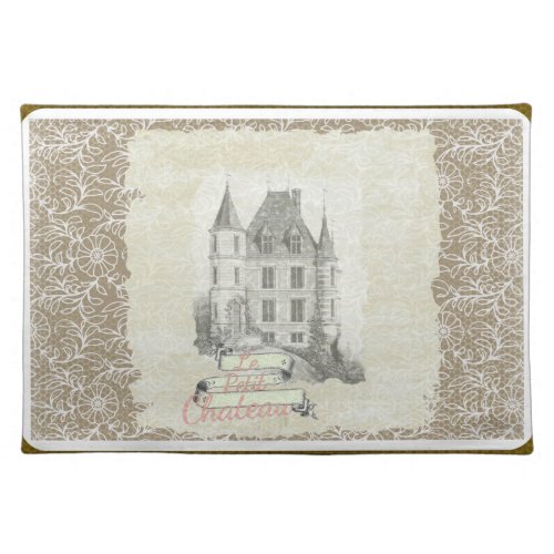 Vintage Sepia French Chateau Collage Placemat