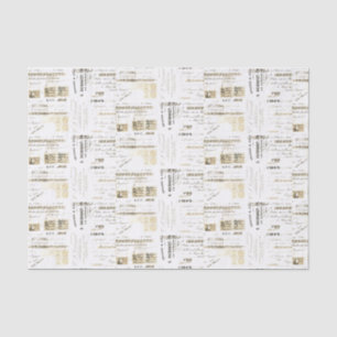Vintage Sepia French Receipt Tissue Paper