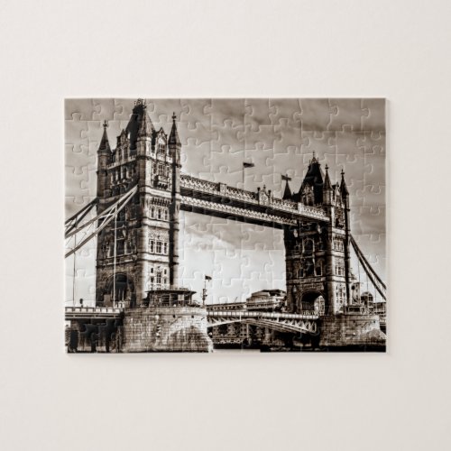 Vintage Sepia London Tower Bridge Jigsaw Puzzle