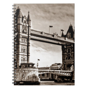 Vintage Sepia London Tower Bridge Notebook