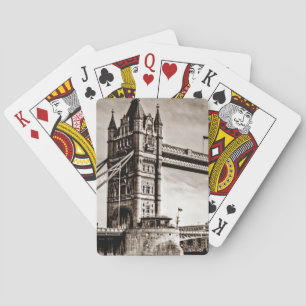 Vintage Sepia London Tower Bridge Poker Cards