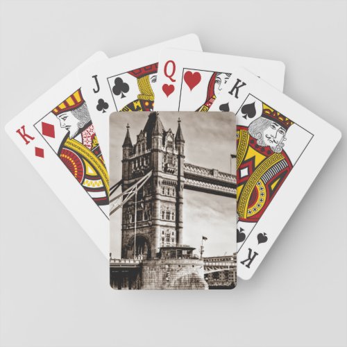 Vintage Sepia London Tower Bridge Poker Cards