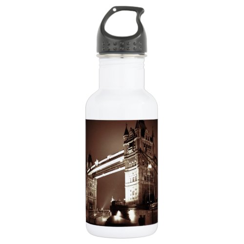Vintage Sepia London Tower Bridge Stainless Steel Water Bottle
