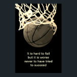 Vintage Sepia Motivational Quote Basketball  Poster<br><div class="desc">I Love This Game. Popular Sports - Basketball Game Ball Image.</div>
