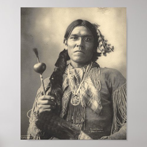 Vintage Sepia Native American Arapaho Chief Poster