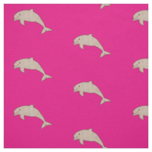 Vintage sepia on pink dolphins fabric