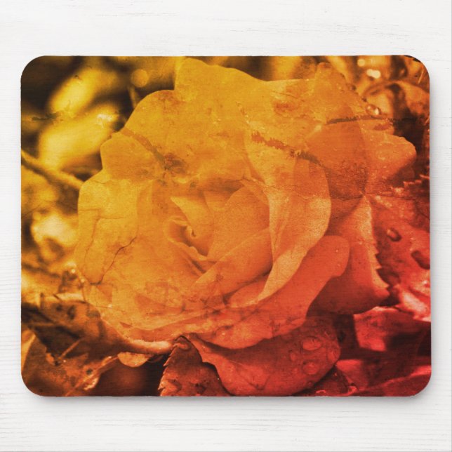 Vintage Sepia Rose Flower  Mouse Pad (Front)