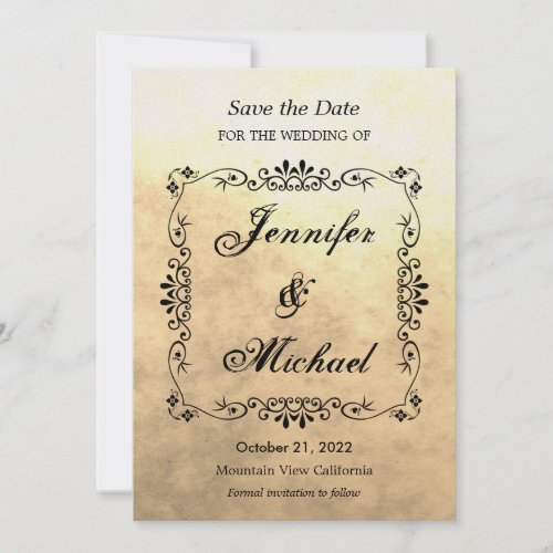 Vintage Sepia Save the Date Wedding Classical