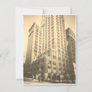 Vintage Sepia Seattle Tall Brick Building Postcard