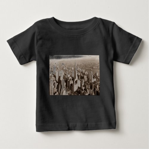 Vintage Sepia Tone New York Baby T_Shirt