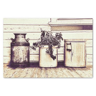 Vintage Sepia Tone Rustic Country Jugs Tissue Paper