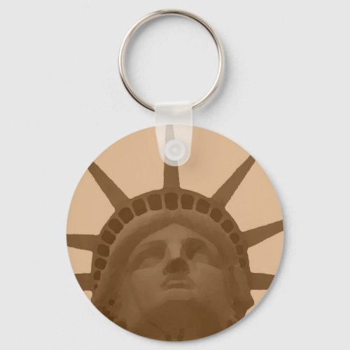 Vintage Sepia Tone Statue of Liberty Keychain