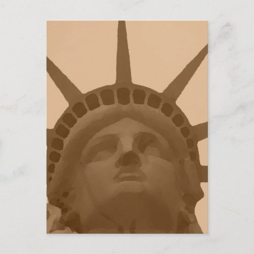 Vintage Sepia Tone Statue of Liberty Postcard