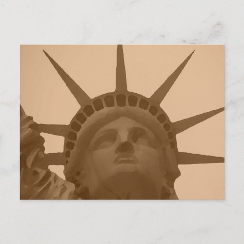 Vintage Sepia Tone Statue of Liberty Postcard