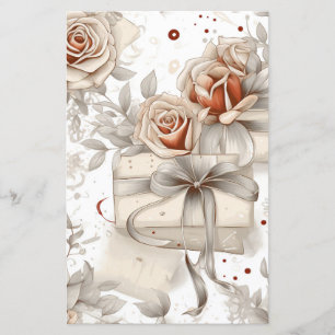Vintage Sepia Toned Rose decoupage scrapbook