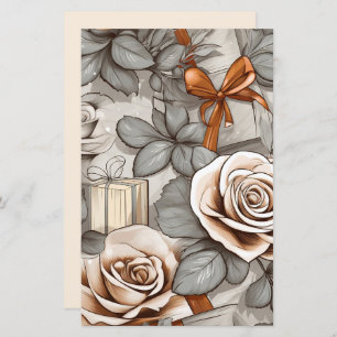 Vintage Sepia Toned Rose decoupage scrapbook