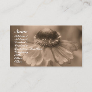 Vintage Sepia Zinnia Flower Business Card