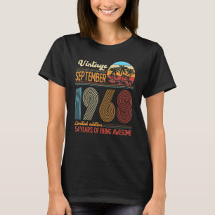 Vintage September 1968 54 Years Old 54th Birthday T-Shirt