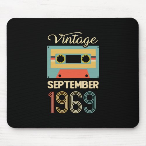 Vintage September 1969 50th Birthday 50 Year Gift Mouse Pad