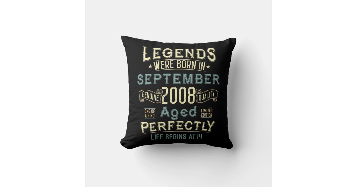 Vintage September 2008 14Th Birthday 14 Year Old Throw Pillow Zazzle