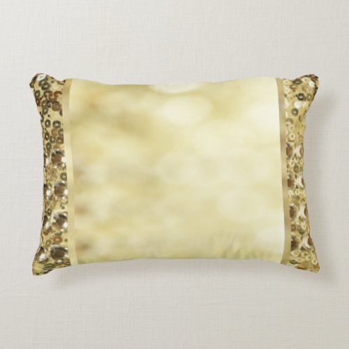 Vintage Sequin Gold Bokeh Template Decorative Pillow