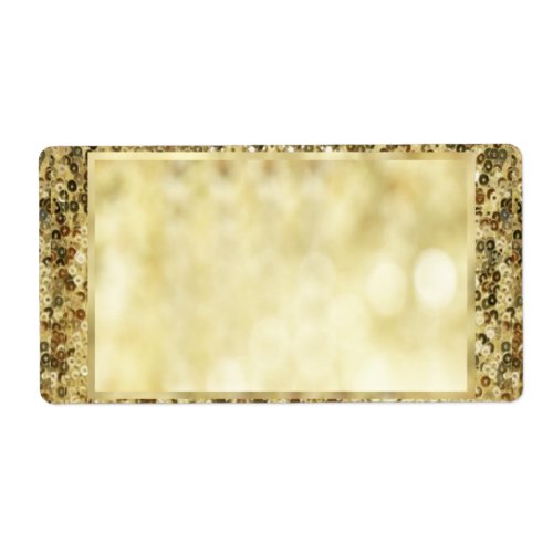 Vintage Sequin Gold Bokeh Template Label