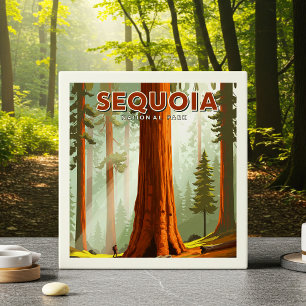 Vintage Sequoia National Park Ceramic Tile