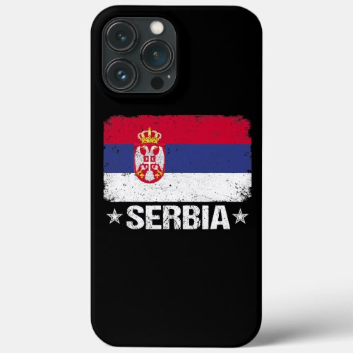Vintage Serbia Flag Kid Men Women Patriotic  iPhone 13 Pro Max Case